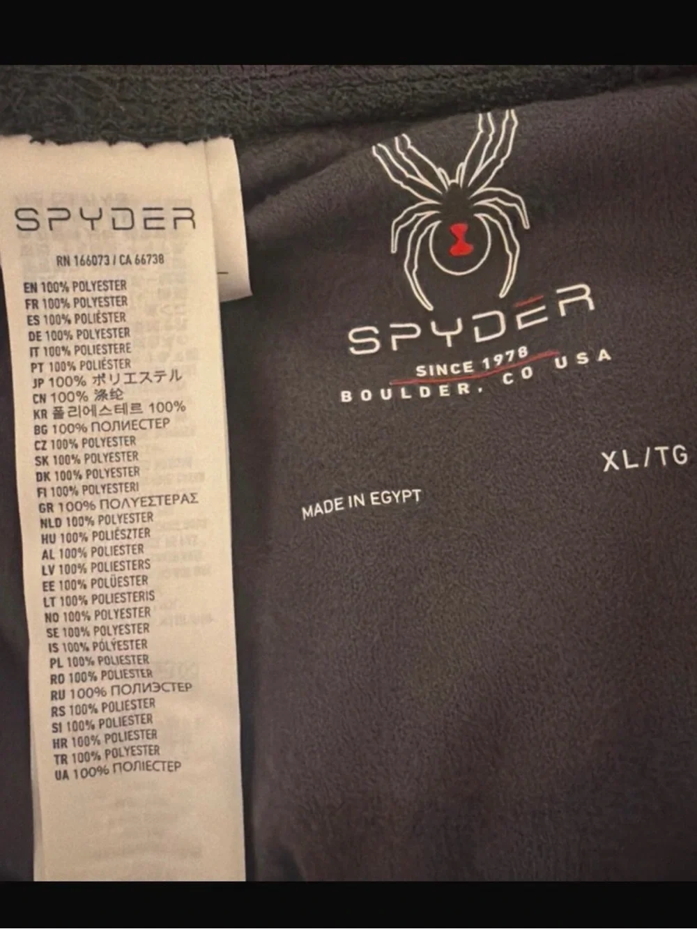 Spyder Dark grey Fleece Jacket with Red Logo Accent